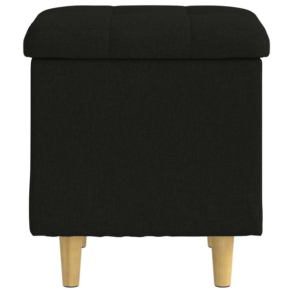 vidaXL Pouf de rangement avec coussin en tissu noir 40 x 40 x 45 cm