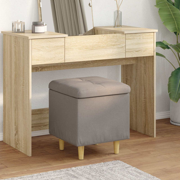 Aufbewahrungsottomane Taupe mit Kissen