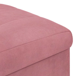 Rosa Samt Aufbewahrungsottomane mit Kissen