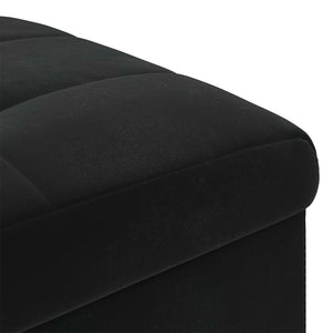 Schwarze Samt Aufbewahrungsbox mit Kissen 40x40x45cm