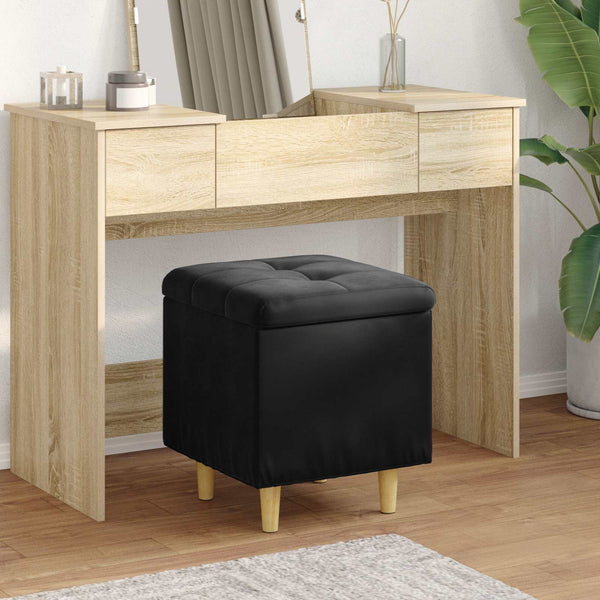 Schwarze Samt Aufbewahrungsbox mit Kissen 40x40x45cm