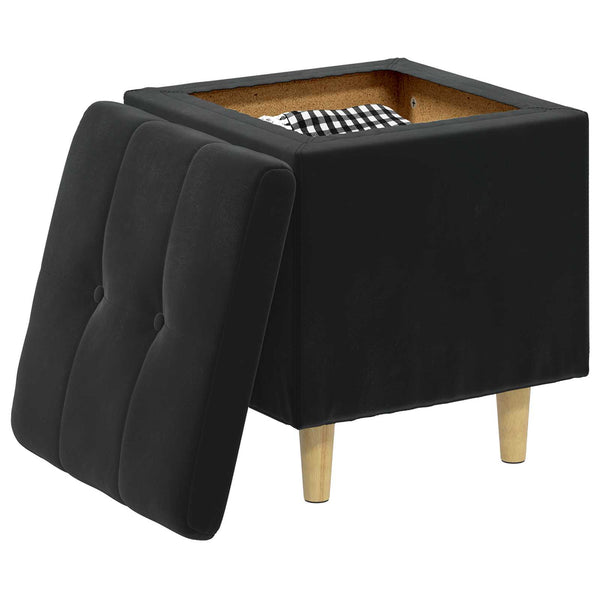 Schwarze Samt Aufbewahrungsbox mit Kissen 40x40x45cm