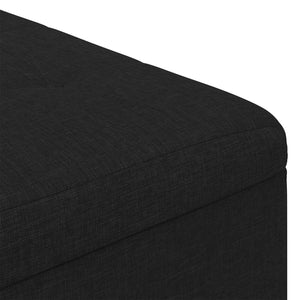 Schwarze Aufbewahrungsottomane mit Kissen 60x60x45cm