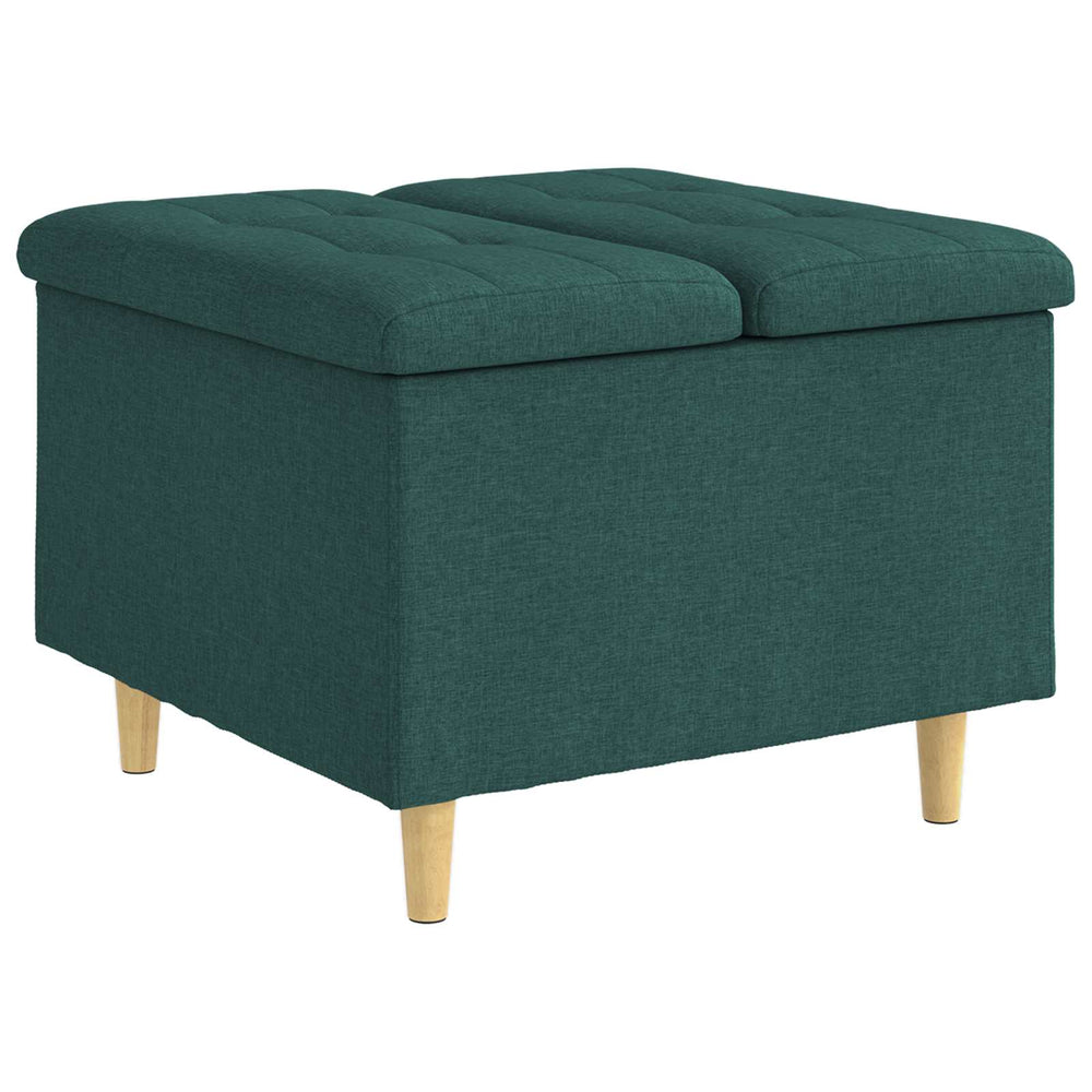 vidaXL Storage Ottoman Dark Green 60 x 60 x 45 cm Fabric