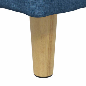 Blaue Aufbewahrungsottomane mit Kissen