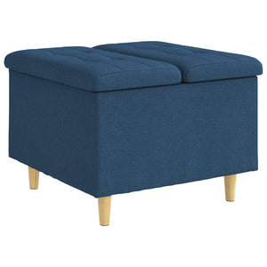 Blaue Aufbewahrungsottomane mit Kissen