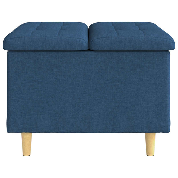 Blaue Aufbewahrungsottomane mit Kissen