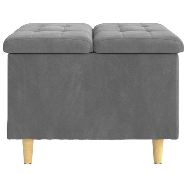Dunkelgraue Samt Aufbewahrungsottomane 60x60x45cm