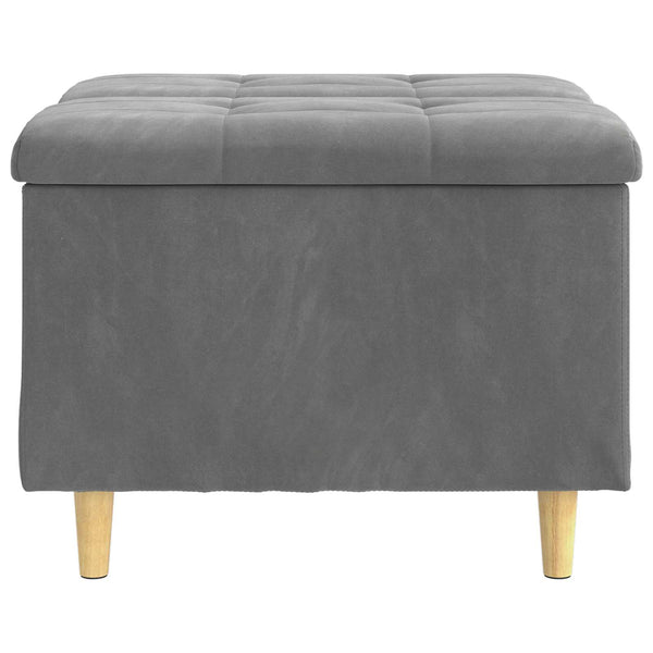 Dunkelgraue Samt Aufbewahrungsottomane 60x60x45cm