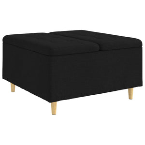 Schwarze Aufbewahrungsottomane mit Kissen 80x80x45cm