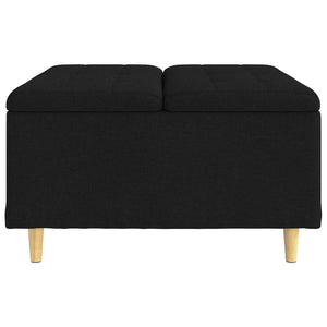 Schwarze Aufbewahrungsottomane mit Kissen 80x80x45cm