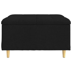 Schwarze Aufbewahrungsottomane mit Kissen 80x80x45cm
