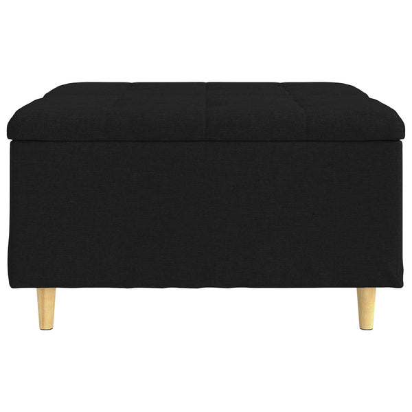 Schwarze Aufbewahrungsottomane mit Kissen 80x80x45cm