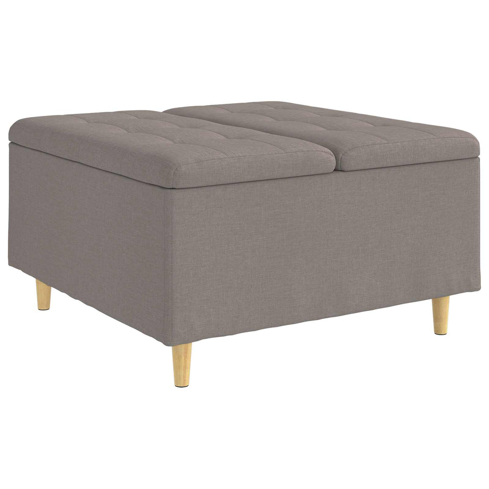 Aufbewahrungsottomane Taupe 80x80 cm mit Kissen