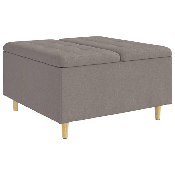 Aufbewahrungsottomane Taupe 80x80 cm mit Kissen
