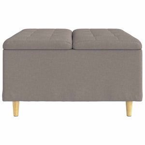 Aufbewahrungsottomane Taupe 80x80 cm mit Kissen