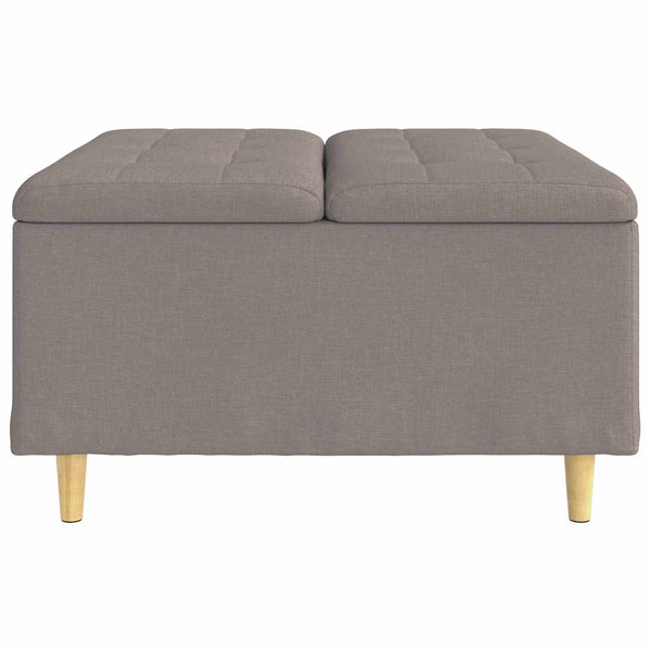 Aufbewahrungsottomane Taupe 80x80 cm mit Kissen