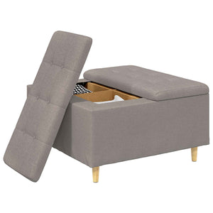 Aufbewahrungsottomane Taupe 80x80 cm mit Kissen