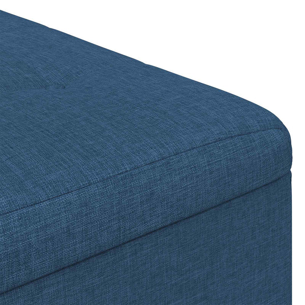 vidaXL Pouf de rangement avec coussin Bleu 80 x 80 x 45 cm Tissu