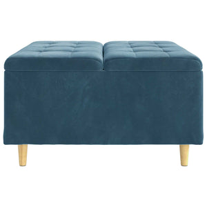 Blaue Samt Aufbewahrungsbox mit Kissen 80x80 cm