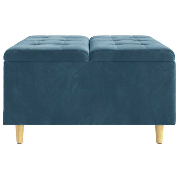 Blaue Samt Aufbewahrungsbox mit Kissen 80x80 cm