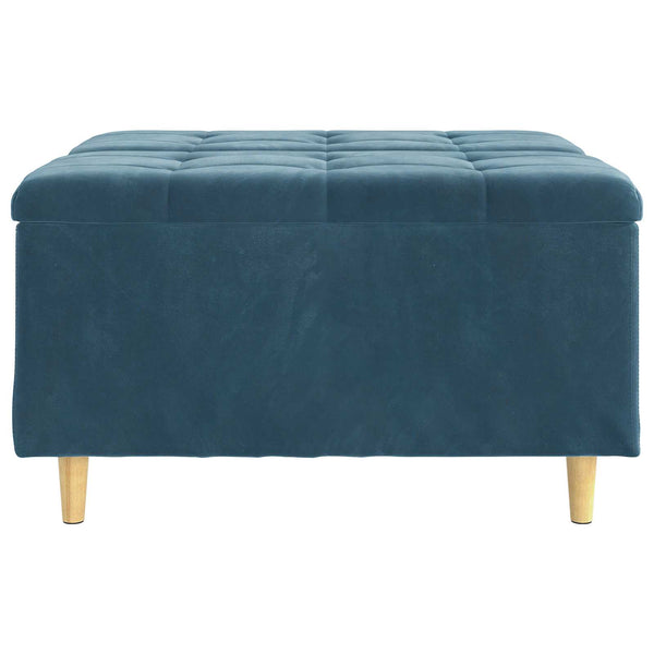 Blaue Samt Aufbewahrungsbox mit Kissen 80x80 cm