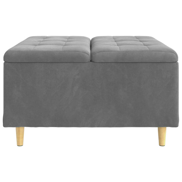 Dunkelgraue Samt Aufbewahrungsottomane 80x80 cm