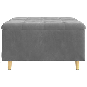 Dunkelgraue Samt Aufbewahrungsottomane 80x80 cm