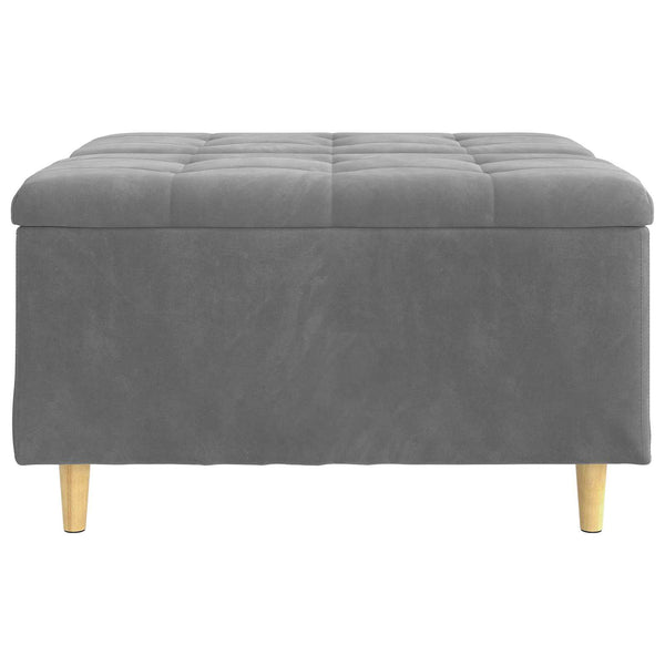 Dunkelgraue Samt Aufbewahrungsottomane 80x80 cm