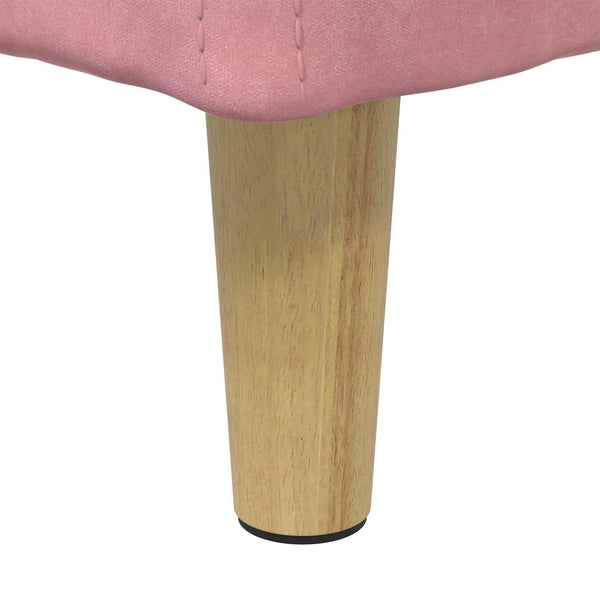 Rosa Samt Aufbewahrungsottomane mit Kissen
