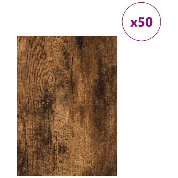 vidaXL Panneaux décoratifs 50 pcs Chêne fumé 15 x 21 x 0,27 cm