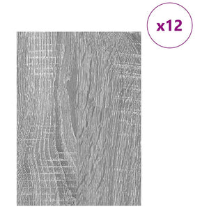 vidaXL Panneaux décoratifs 12 pcs Sonoma Gris 30 x 42 x 0,27 cm