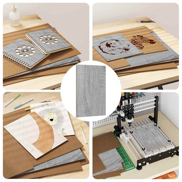 vidaXL Panneaux décoratifs 50 pcs Sonoma gris 30 x 42 x 0,27 cm