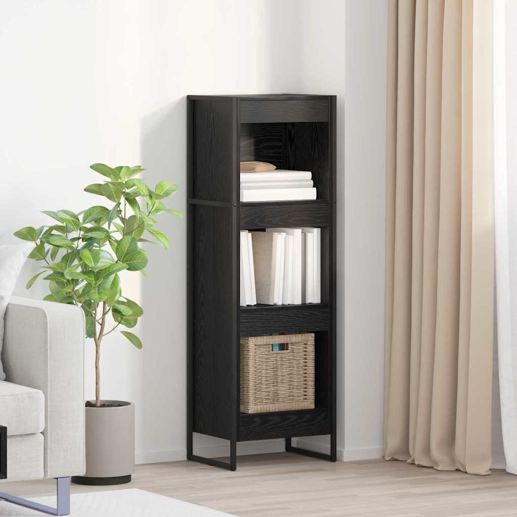 vidaXL Bibliothèque noir aspect chêne 40 x 30 x 121 cm Bois d'ingénierie