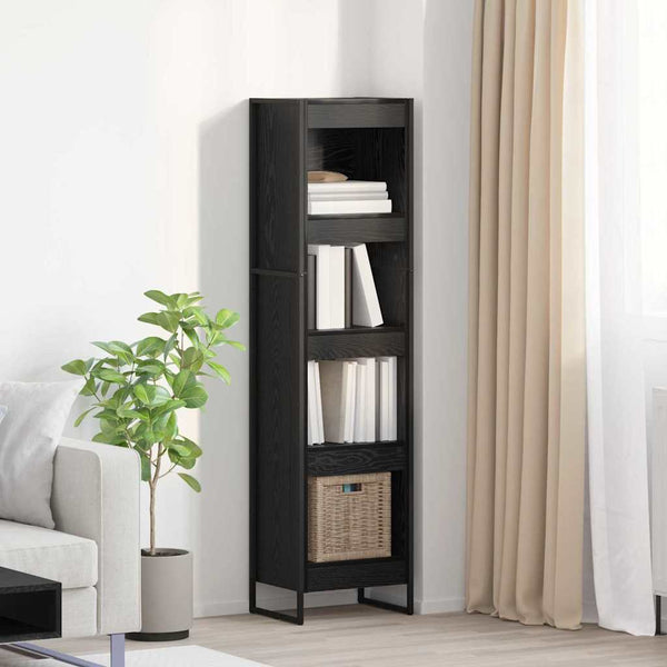 vidaXL Étagère à livres aspect chêne noir 40 x 30 x 155 cm Bois d'ingénierie