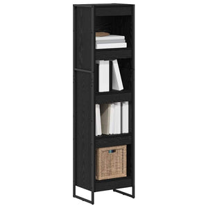 vidaXL Étagère à livres aspect chêne noir 40 x 30 x 155 cm Bois d'ingénierie