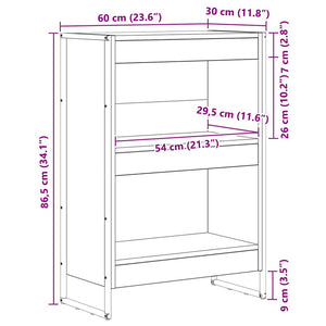 Sonoma Bücherregal 60 cm