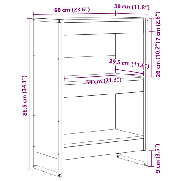Bücherregal Sonoma Grau 60x86,5 cm