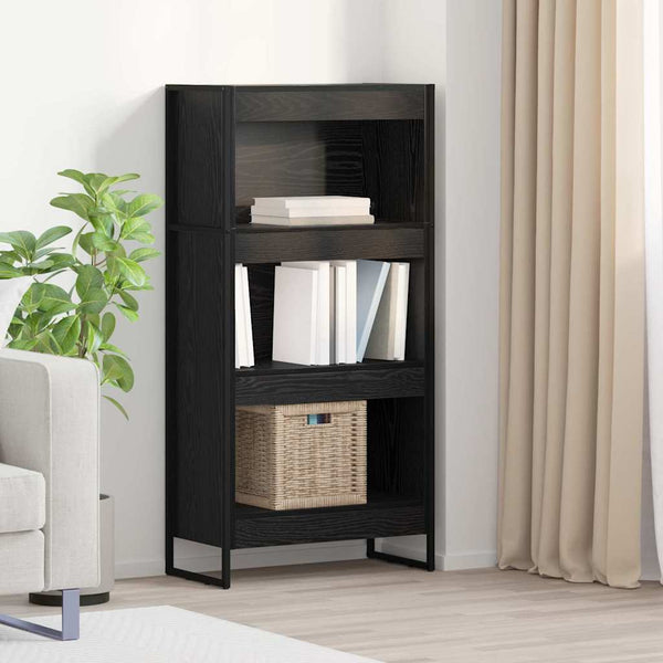 vidaXL Bibliothèque noir aspect chêne 60 x 30 x 121 cm bois d'ingénierie