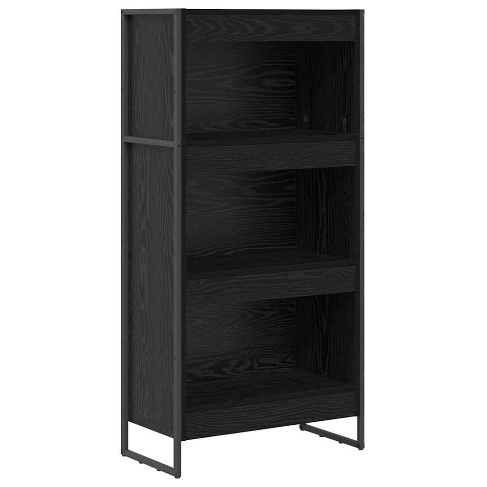 Bücherregal Schwarz Eichenoptik 121 cm
