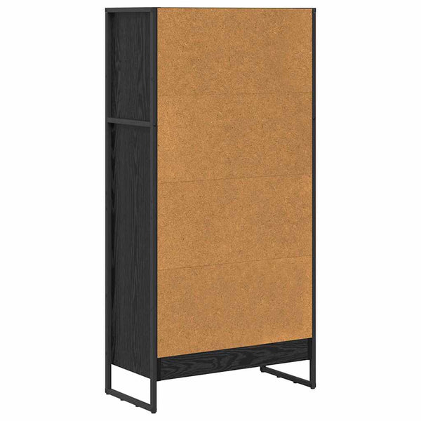 vidaXL Bibliothèque noir aspect chêne 60 x 30 x 121 cm bois d'ingénierie