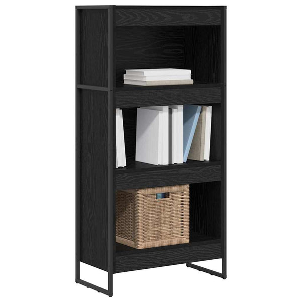 vidaXL Bibliothèque noir aspect chêne 60 x 30 x 121 cm bois d'ingénierie