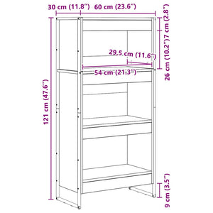 vidaXL Bibliothèque noir aspect chêne 60 x 30 x 121 cm bois d'ingénierie