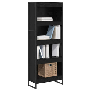 vidaXL Bibliothèque Noir aspect chêne 60 x 30 x 155 cm Bois d'ingénierie