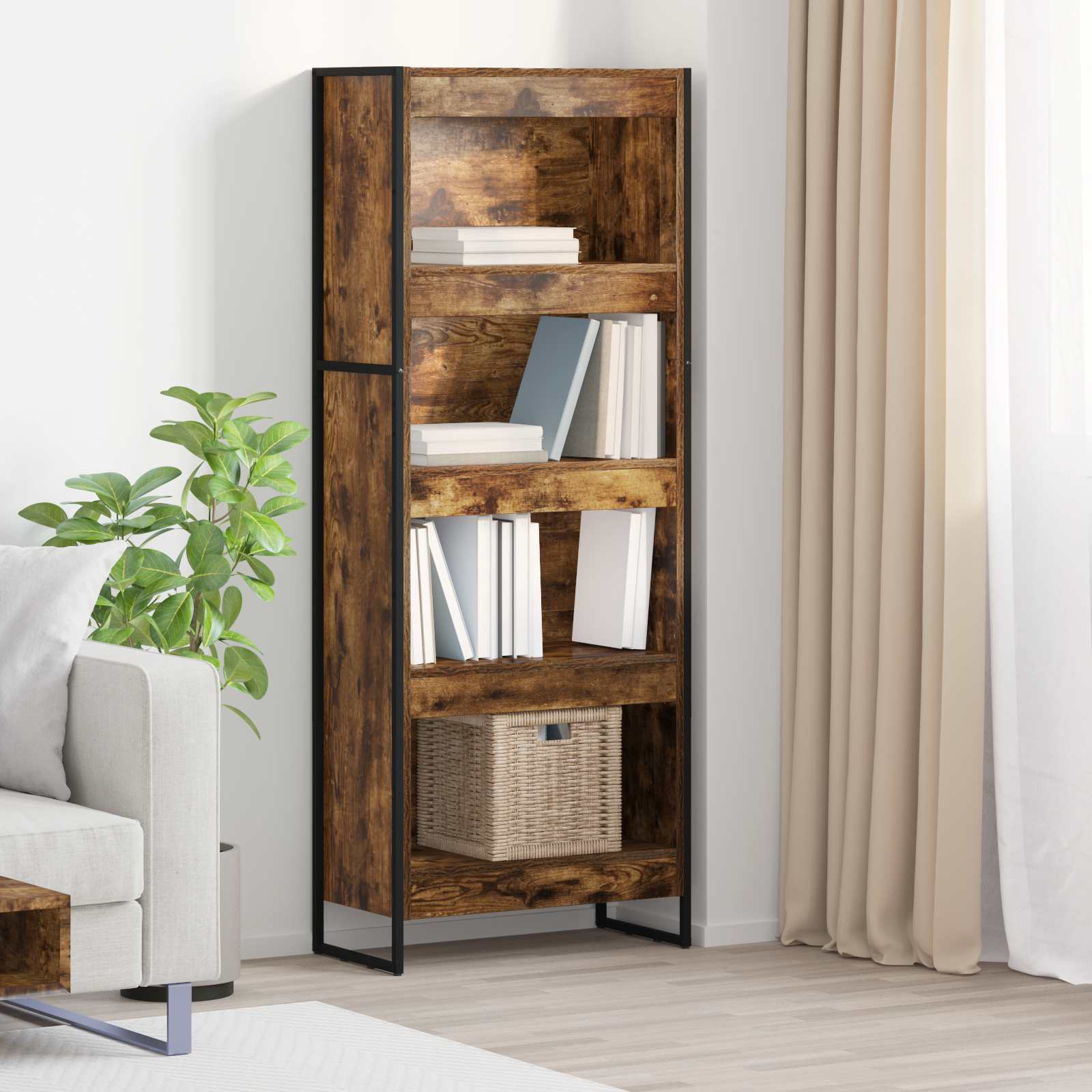 Bücherregal Raucharbe Holzwerkstoff 155cm