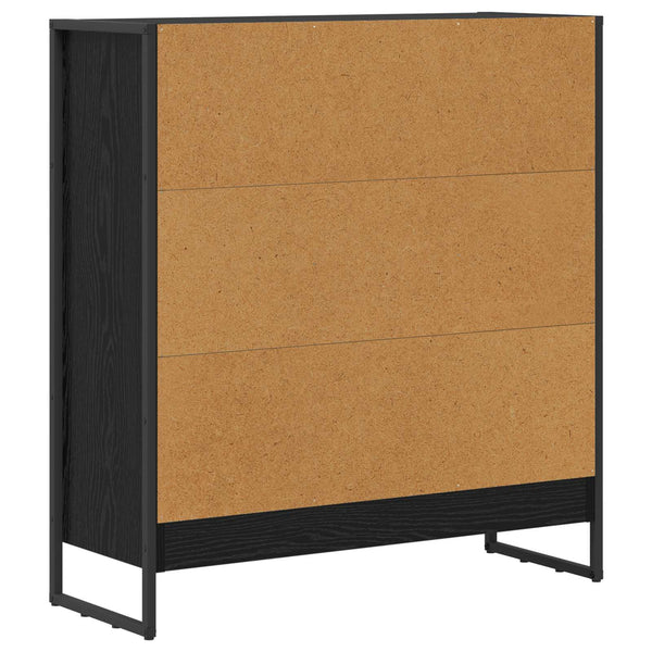 vidaXL Bibliothèque noir aspect chêne 80 x 30 x 86,5 cm
