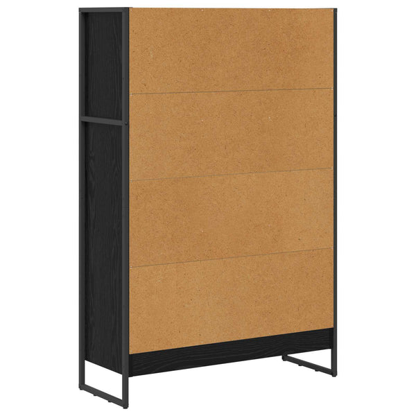 vidaXL Bibliothèque noire aspect chêne 80 x 30 x 121 cm Aggloméré