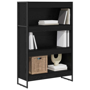 vidaXL Bibliothèque noire aspect chêne 80 x 30 x 121 cm Aggloméré