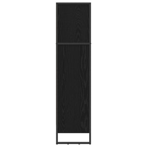 vidaXL Bibliothèque noire aspect chêne 80 x 30 x 121 cm Aggloméré