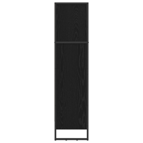 vidaXL Bibliothèque noire aspect chêne 80 x 30 x 121 cm Aggloméré
